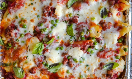 Freezer Friendly Stuffed Shells with Sausage Ragu