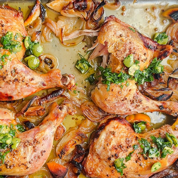 Roasted Chicken with Olive Salsa